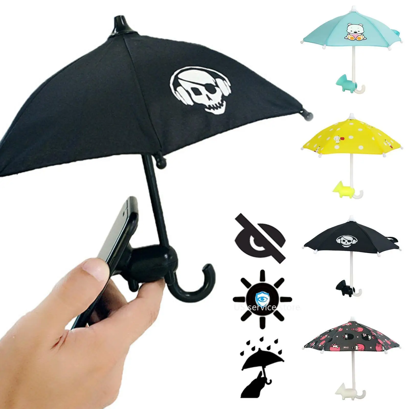 

Universal Mini Umbrella Stand With Suction Cup Cell Phone Stands Cute Kawaii 2022 Outdoor Cover Sun Shield Mount Phone Holder