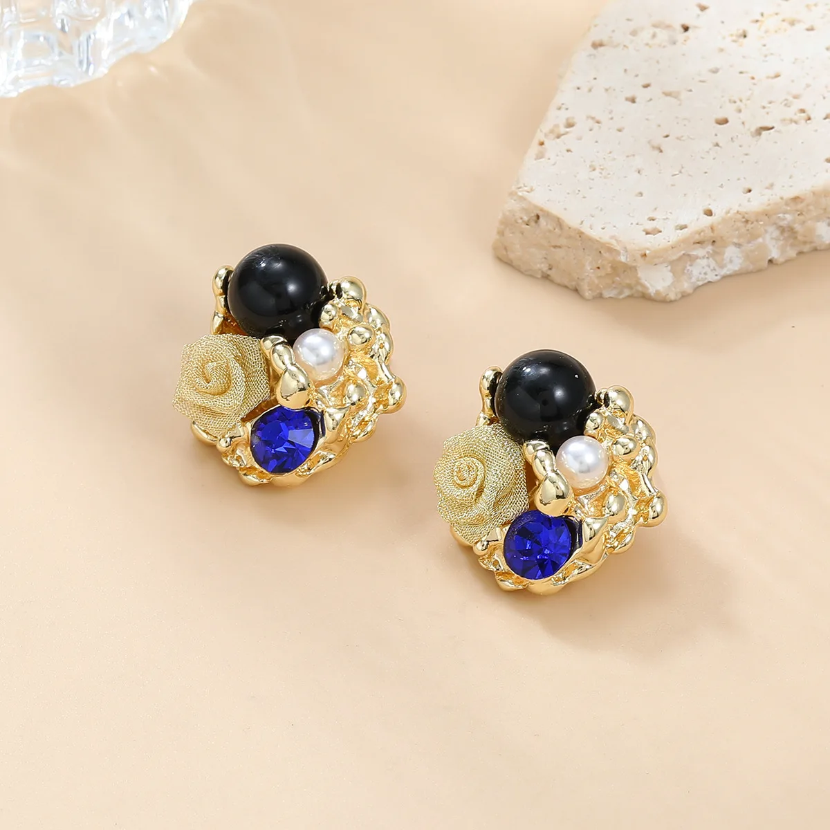 Французские металлические круглые полимерные геометрические серьги для женщин