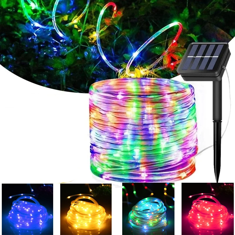 

22M/12M/7M Rope Strip Light Solar LED IP65 Waterproof Tube Fairy Light Strings Outdoor Garden Christmas Garland Decor