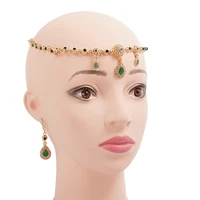 new water drop rhinestone hair chain for bridal luxury gold hair accessories for women tiaras and crowns