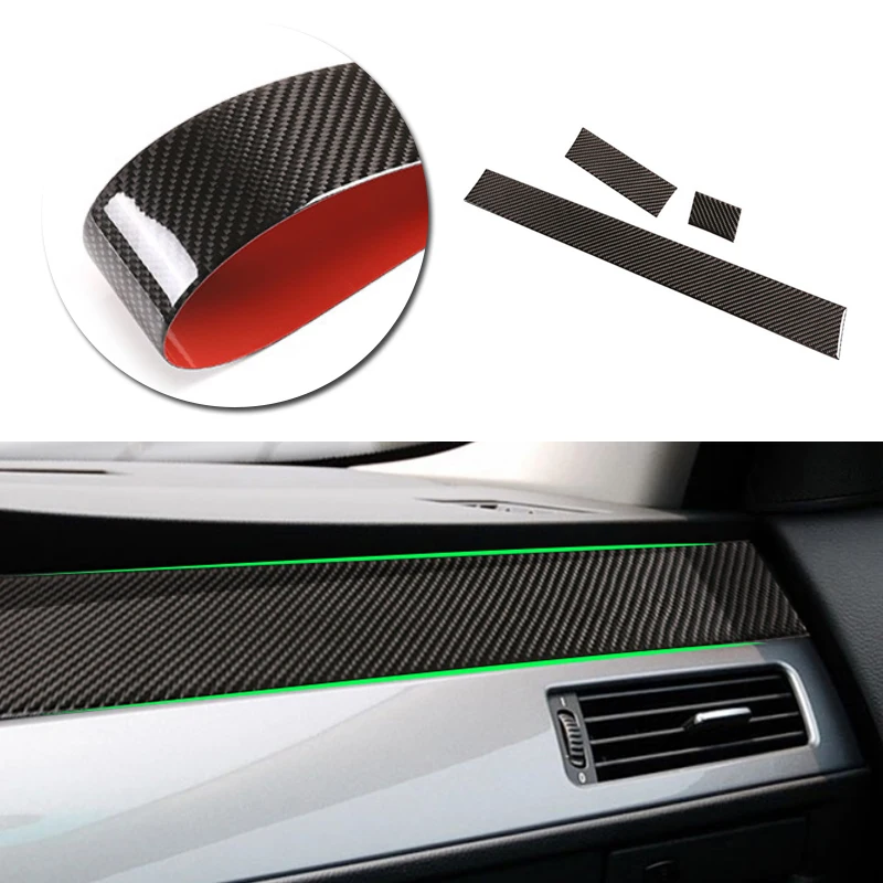 

Car Styling Real Carbon Fiber Interior Center Control Side Dashboard Panel Strip Cover Trim For BMW 5 Series E60 E61 04-10