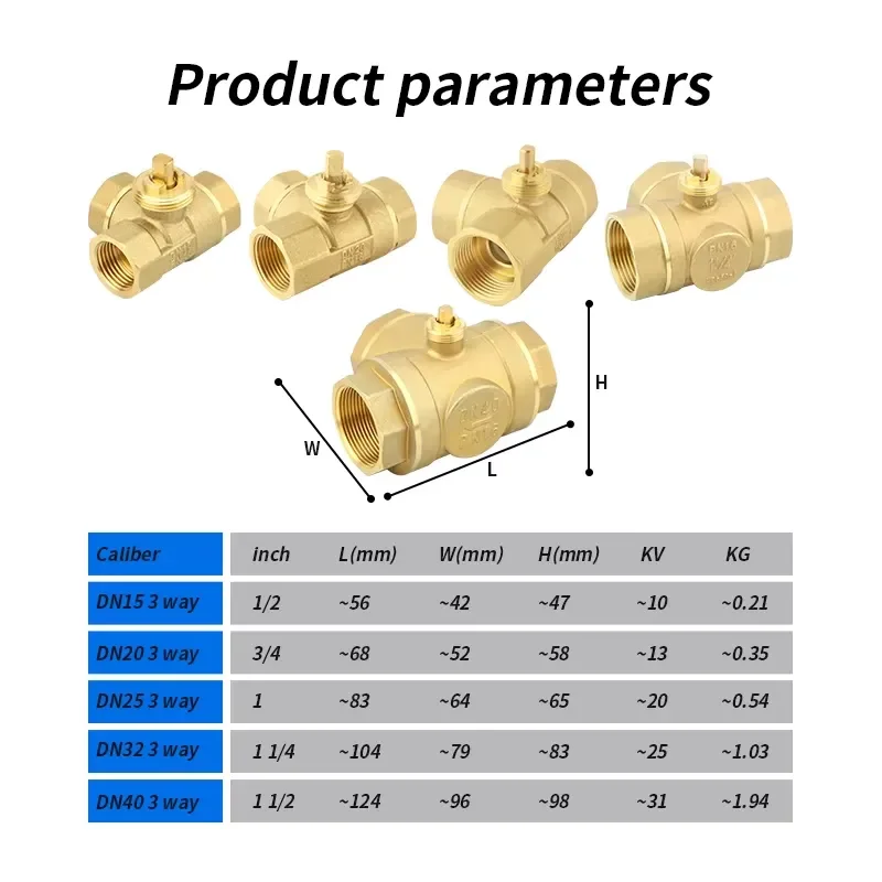Фото Умный электрический 3-ходовой приводной клапан DN32 с моторизованным управлением для воды №3