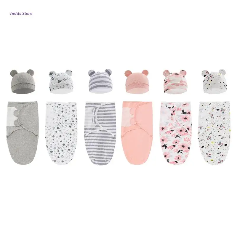 

Baby Sleeping Bag Newborn Swaddle Wrap Hat Swaddles Soft Cotton Sleep Blanket Babies Infant Blankets Photography Props
