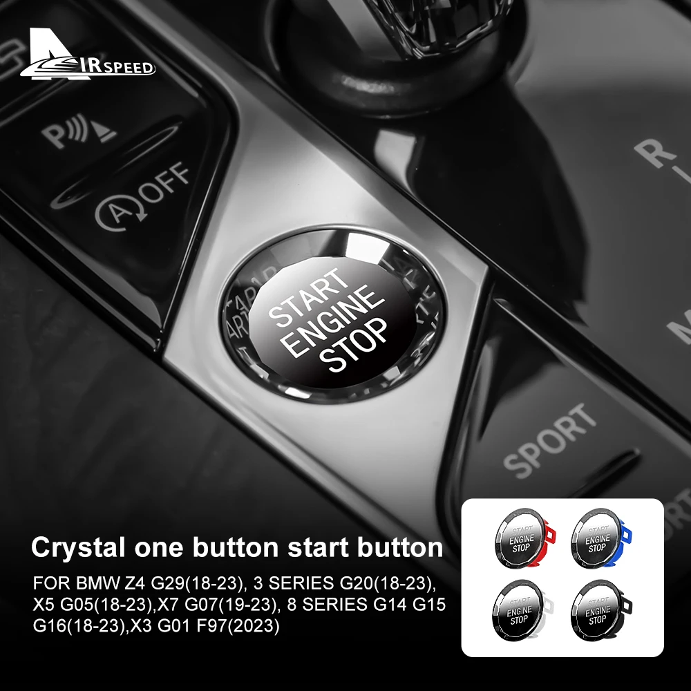 

Кристальная кнопка запуска двигателя автомобиля для BMW Z4 G29 G20 X5 G05 X7 G07 G14 G15 G16 X3 G01 F97, Крышка зажигания, переключатель, аксессуары