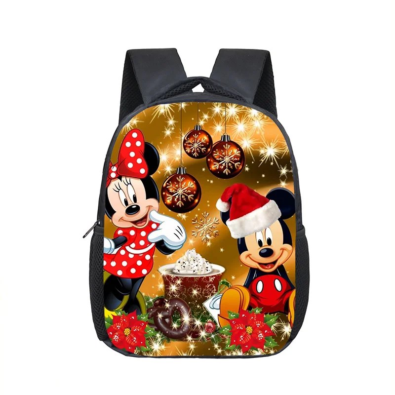 Disney-mochilas escolares de Mickey y Minnie Mouse para niños y niñas, morral...