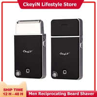 ckeyin men rechargeable floating beard shaver mustache slim foil shaving machine razor trimmer reciprocating blade pocket size