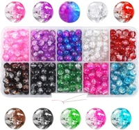 200pcs 8mm cracked glass beads round cracked glass beads used for necklaces bracelets jewelry and diy process