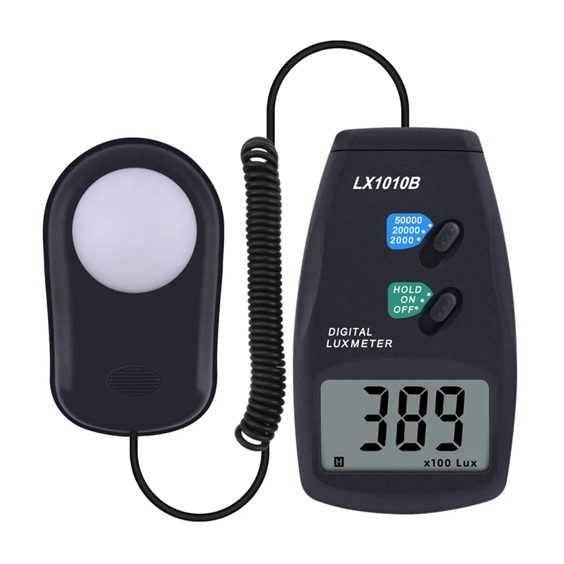 

Digital Light Meter 3 Range LX-1010B Digital Meter/Digital Illuminance Meter 0-50000 Lux Photometer Exposure Meter