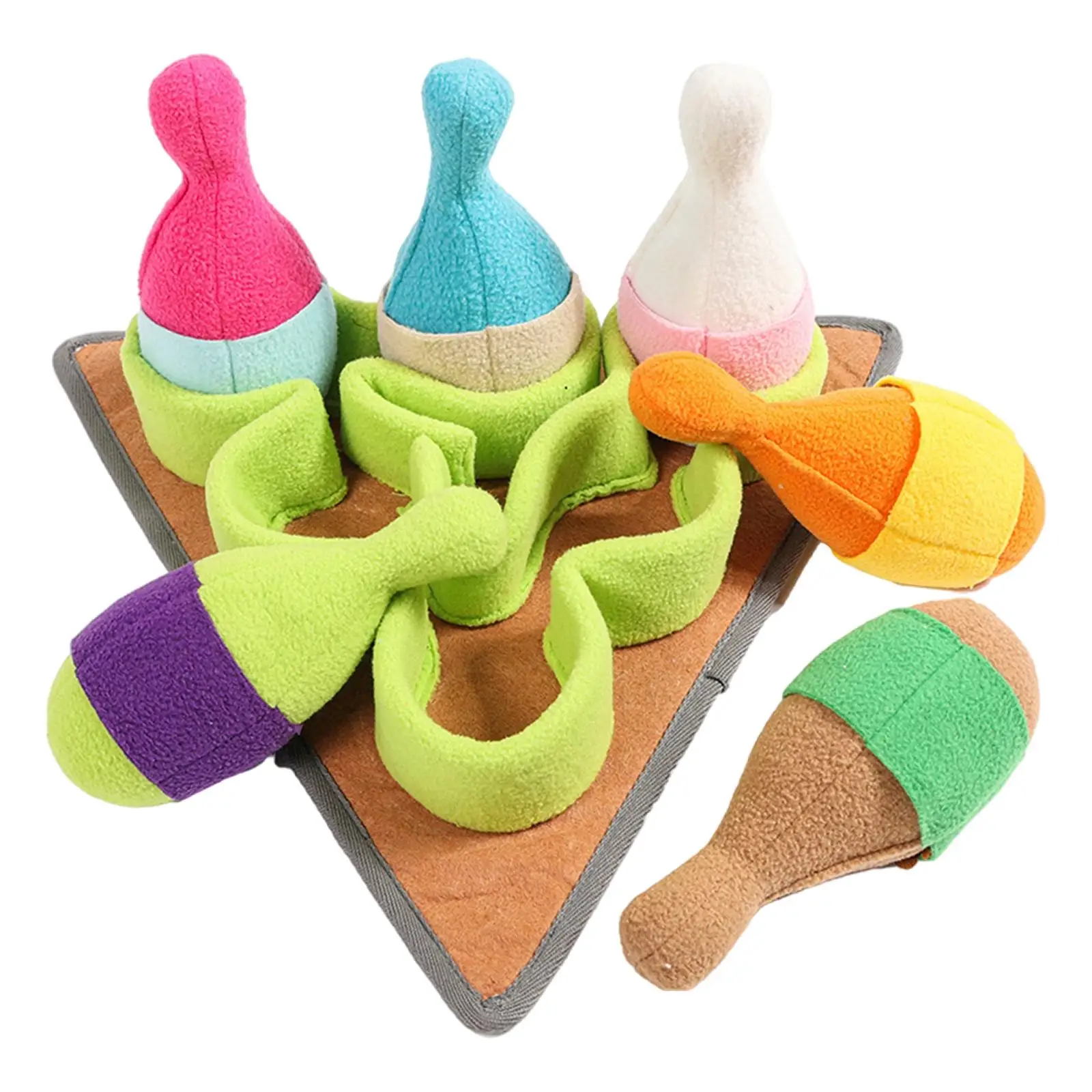

Pet Dogs Snuffle Mat Bowling Toy Washable Puzzle Treat Game for Large Dogs