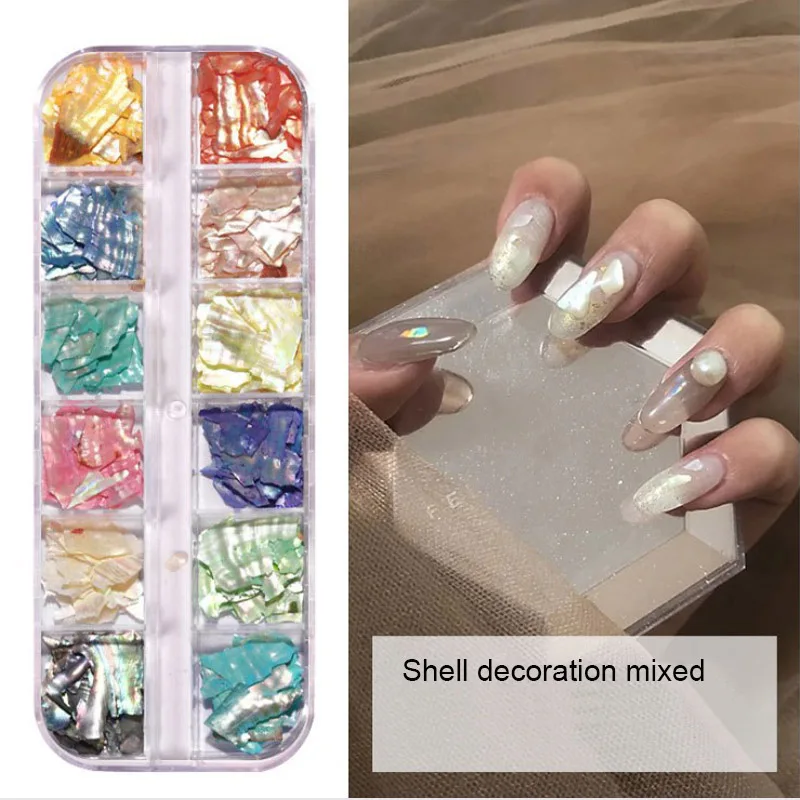 

Nails Abalone Colorful Shell Mixed IrregularTexture Natural Sea Shell Sheet Nail Jewelry 3D Nail Art Decoration DIY Design