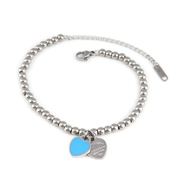 

charms heart bracelet for women bangles beads femme gifts women female stainless steel jewelry bracelet friendship bracelet