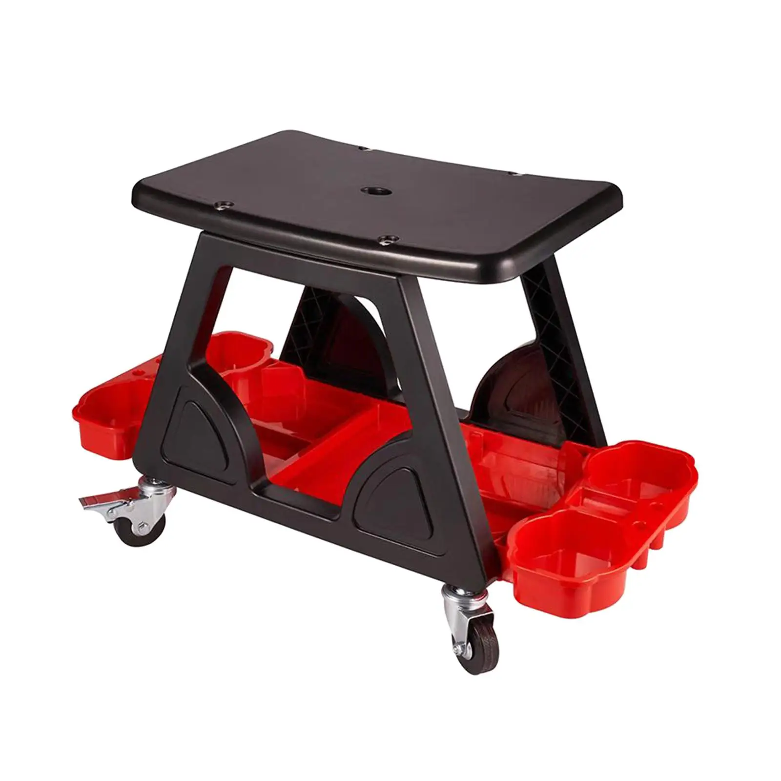 Garage Shop Stool Creeper Car Cleaning with Storage Tray Holder Roller Seat images - 6