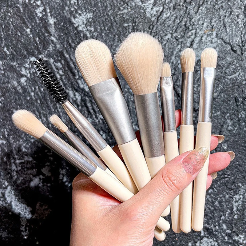 Набор Мини косметических кистей 8 шт. для пудры теней век основы румян растушевки