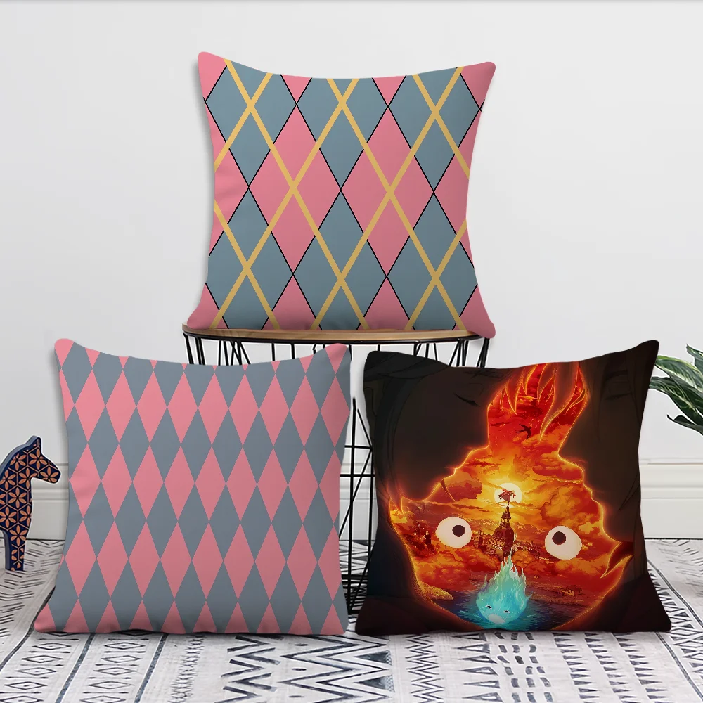 Classic Film Sofa Living Room Bedroom Headboard Backrest Cushion Square Nap Time H-Howls Moving C-Castle-S Pillow Case