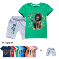 2022 new disney encanto anime t shirt pants 2 piece set harajuku cartoon childrens clothing set childrens boys sports suit