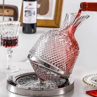 crystal glassrotating decanter creative top tumbler high end wine dispenser jug gift bar party home decor art glassware sets new