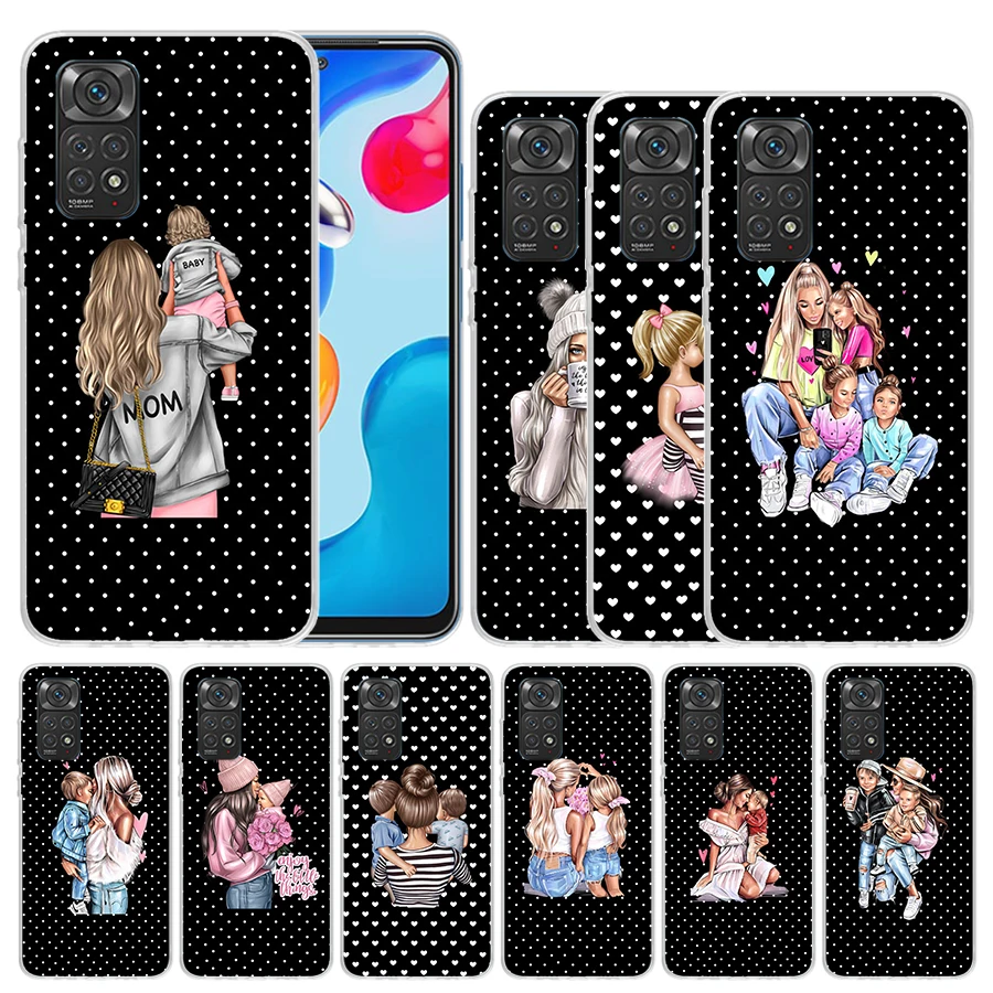 

Fashion Family Mother Mom Baby Soft Cover for Xiaomi Redmi Note 12 11S 11T 11E 10S 10 Pro Print Phone Case 11 9S 9 9T 8 8T 7 6 5