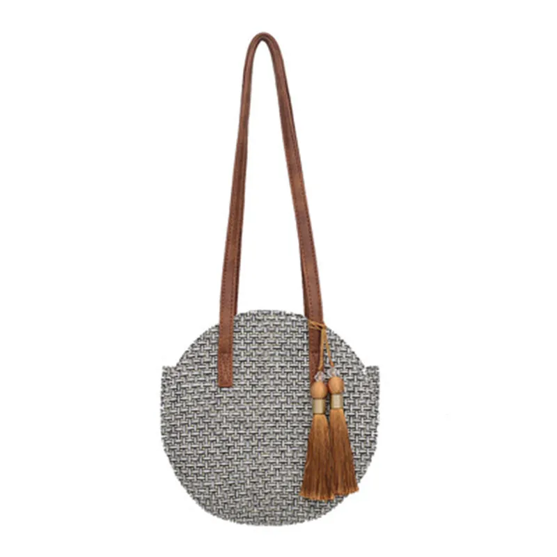 Высококачественная соломенная плетеная простая Ретро маленькая круглая сумка, сумочки от AliExpress RU&CIS NEW