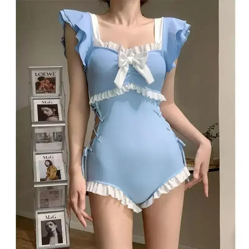 Новый Kawaii купальник женский бикини корейская мода купальники цельный монокини