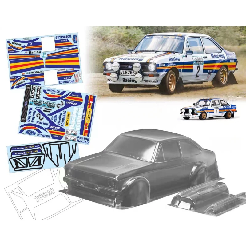 Комплект прозрачных корпусов TC022 1/10 Ford Escort MK2 для радиоуправляемого раллийного