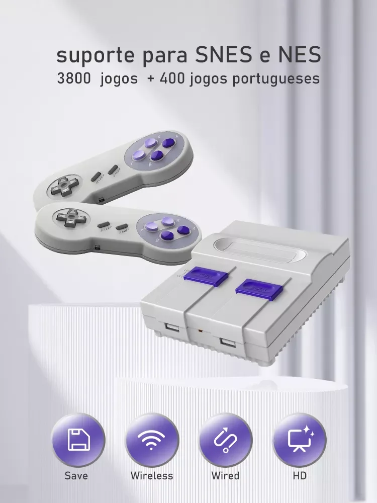 

VILCORN Wireless Game Stick 4K For Super Classic SNES&NES Video Game Console Built-in 4000+ TV Games For Dendy Gift Dropship