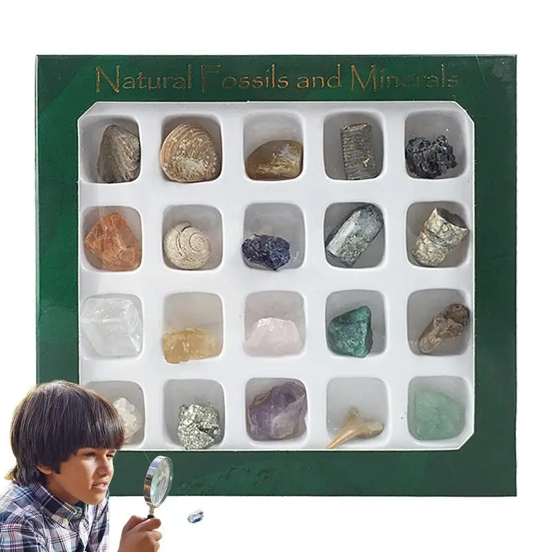 

Mineral Identification Kit Rocks And Minerals 20 Pcs Minerals Rocks Crystals Collection Geosciences Industries Classroom