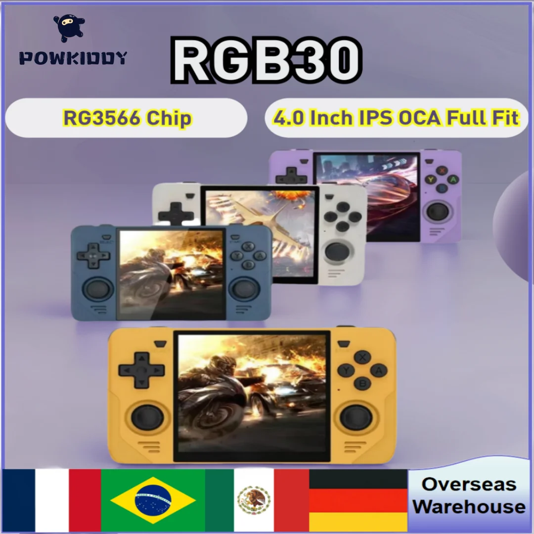Powkiddy RGB30 Ретро карманная портативная игровая консоль со встроенным Wi-Fi RK3566