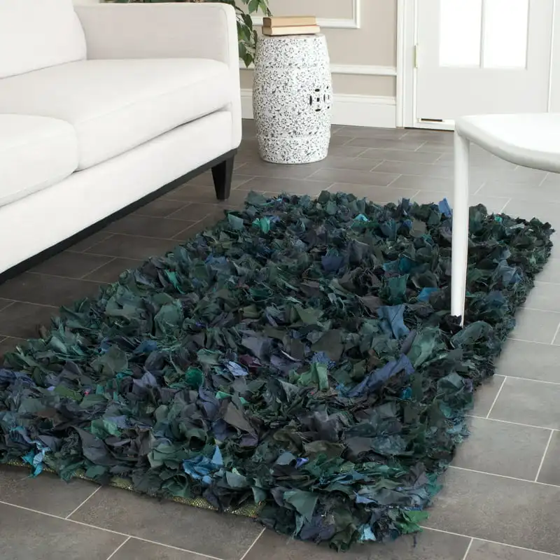 

Cassandra Confetti Polyester Shag Area Rug, Green/Multi, 4' x 6'