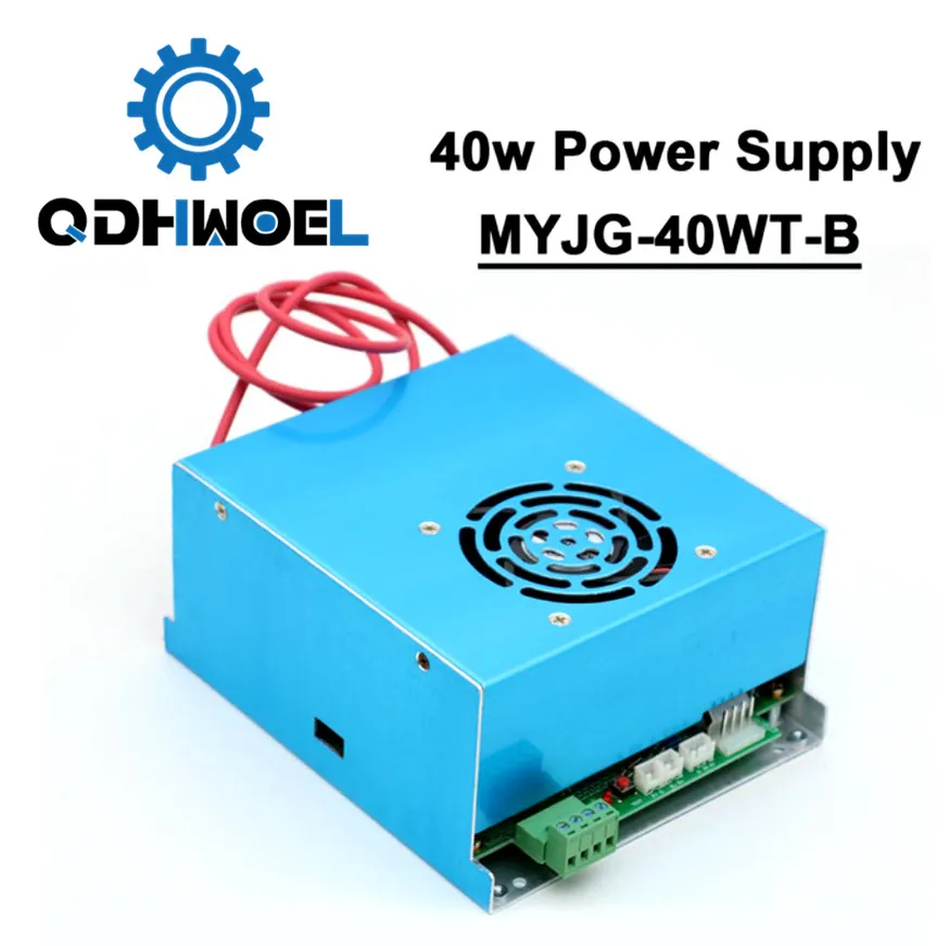 

QDHWOEL MYJG 40WT-B Laser Power Supply 40W 110V 220V for Co2 Laser Tube Engraving Cutting Machine