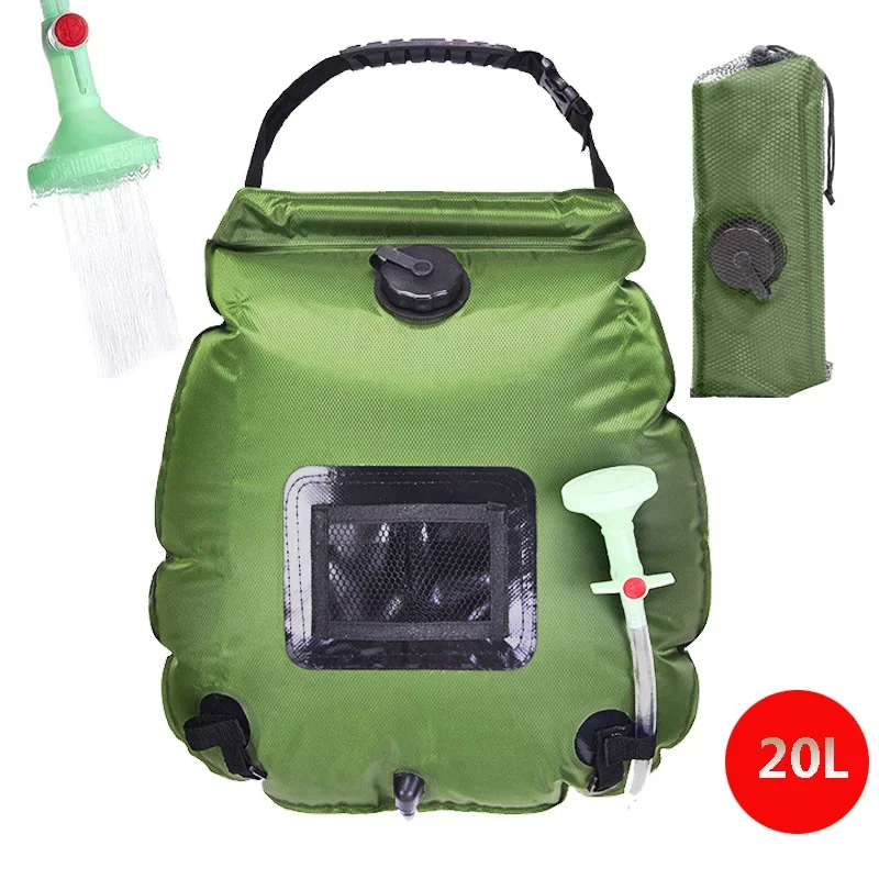 

Water Bags 20L Outdoor Camping Hiking Solar Shower Bag Heating Camping Shower Climbing Hydration Bag Hose Switchable Shower Head