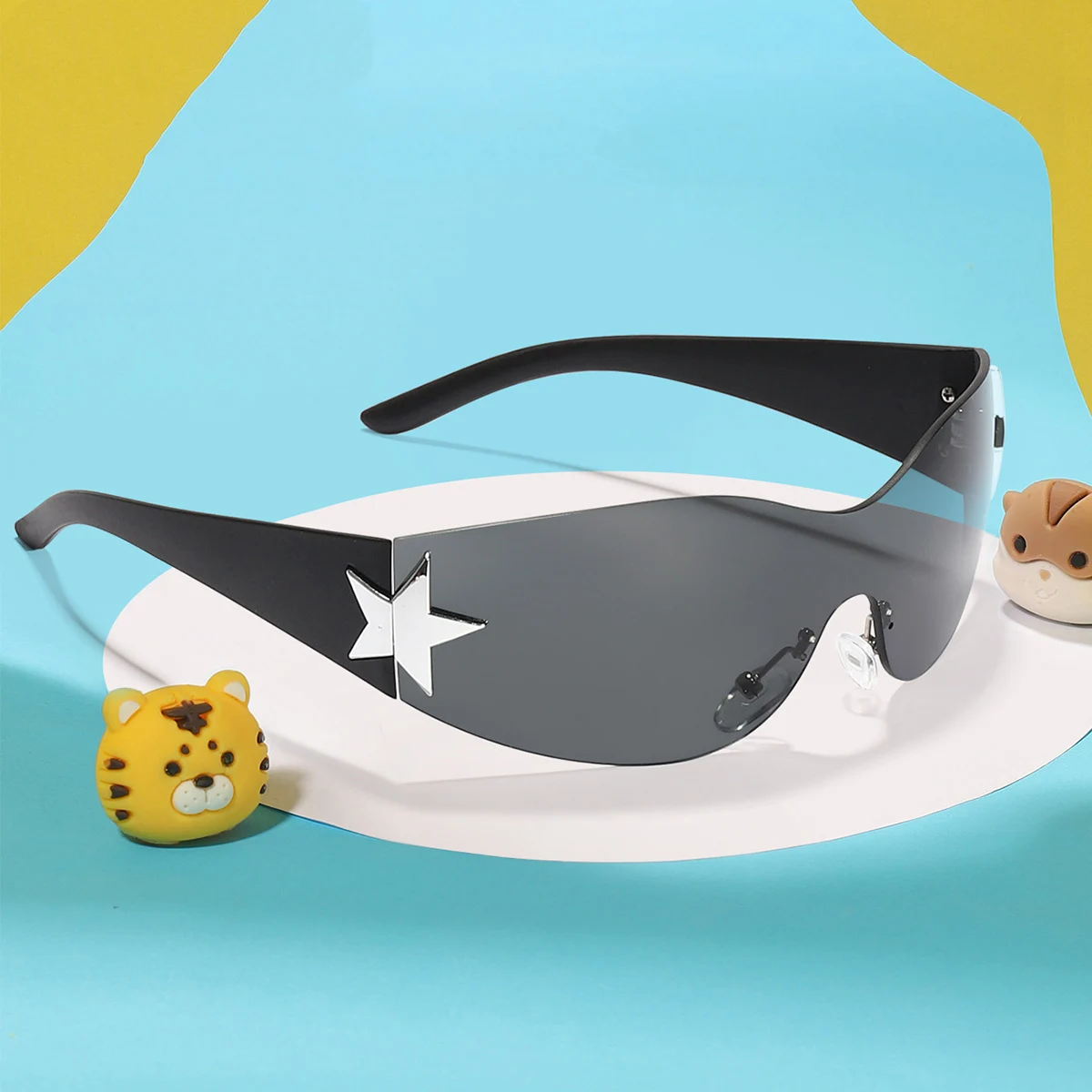 

Y2K Child Sunglasses Baby Girl Boy Fashion Big Frame Sun Glasses Wrap Around Black Shades Uv400 Outdoor Beach Dark Eyewear 2023