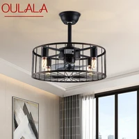 oulala american ceiling fans lights black led lamp with remote control for home bedroom dining room loft retro