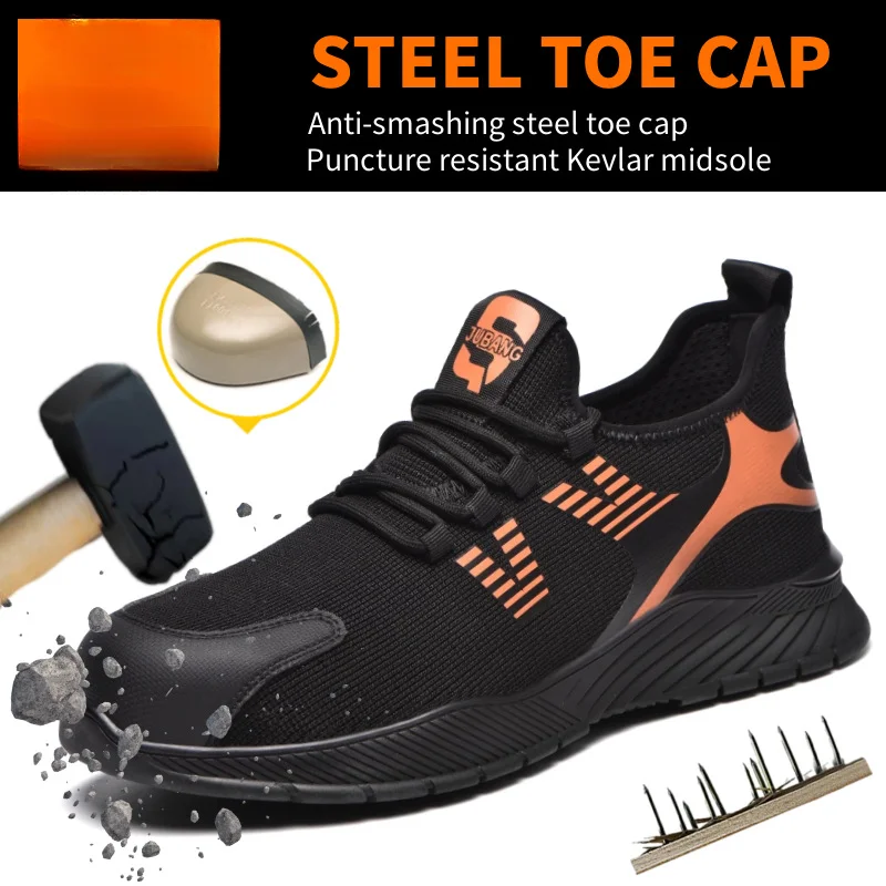 

Work Safety Shoes For Men Lightweight Protective Work Sneakers Steel Women Toe Shoes Anti-smashing Anti-piercing Safety Boots