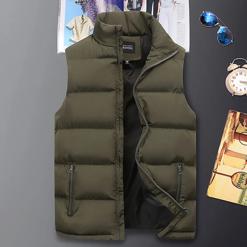 Mens Vest Jacket Men New Autumn Warm Sleeveless Jackets Male Winter Casual Waistcoat Vest Plus Size Veste Homme Brand Clothing