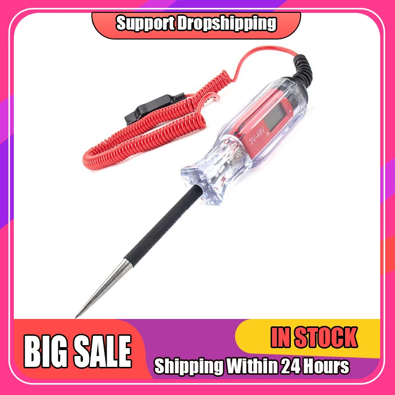 

Цифровой тестер цепи с ЖК-дисплеем 140 дюйма, расширенный пружинный провод для автомобилей, грузовиков, автомобилей, низкое напряжение, автом...