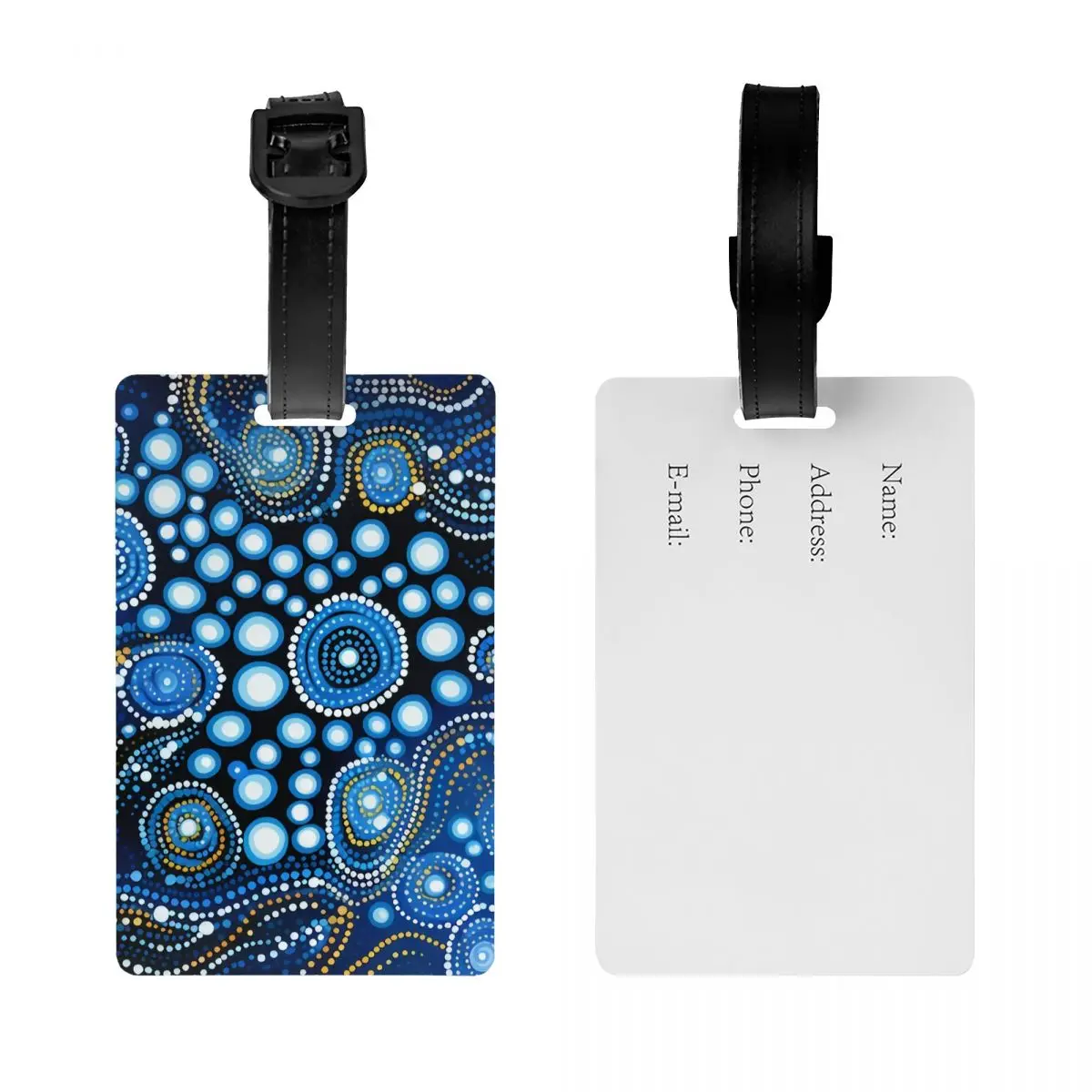 Изготовленная на заказ багажная бирка с австралийским аборигеном в горошек и