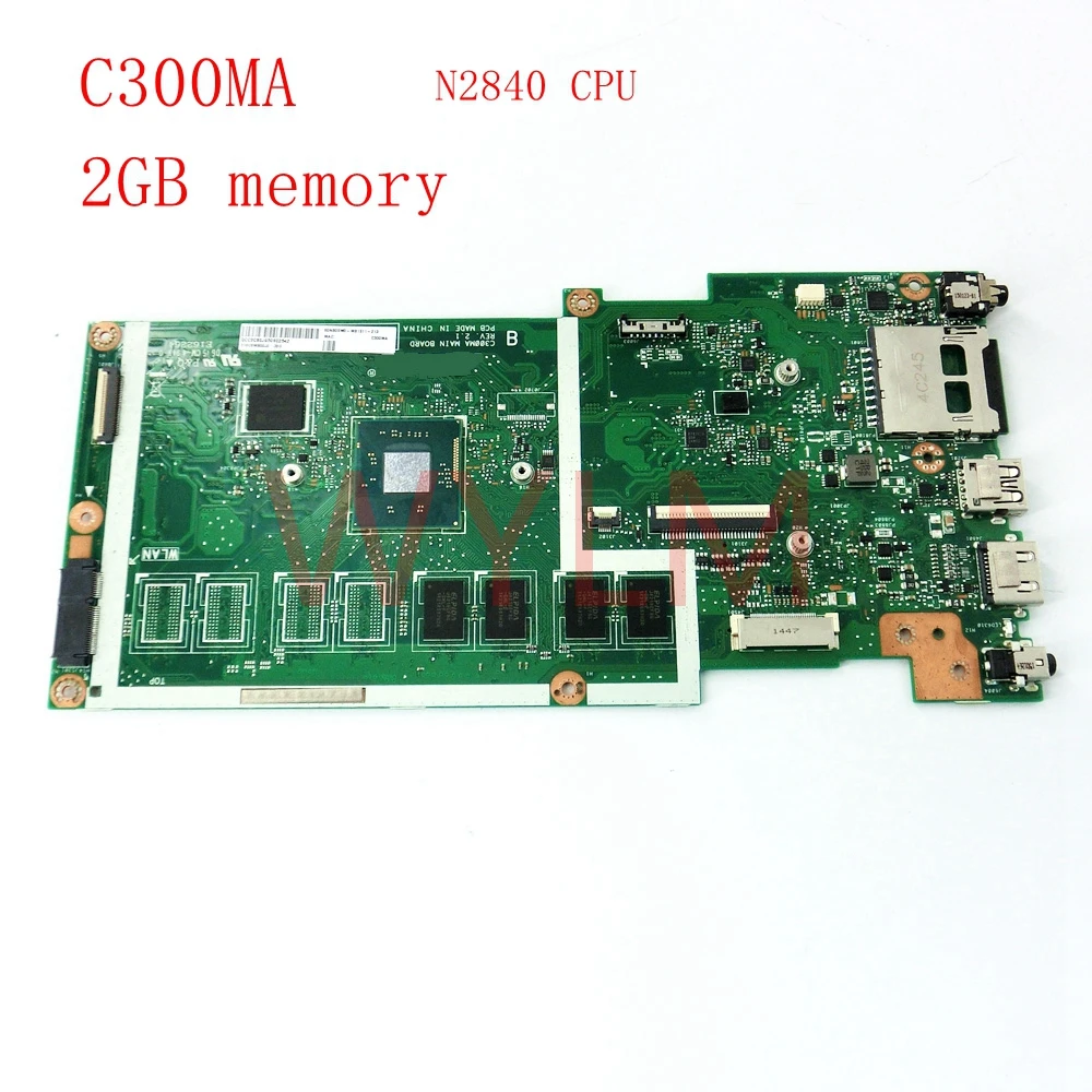 

Материнская плата C300MA с процессором N2840CPU 2 Гб 60NB05W0-MB1511-213 для ASUS C300MA C300M, материнская плата для ноутбука 100%, протестирована, работает хорошо