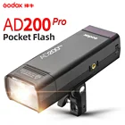 Godox AD200Pro TTL 18000 HSS со встроенной беспроводной системой X 2,4G Внешняя вспышка с литиевой батареей 2900 мАч