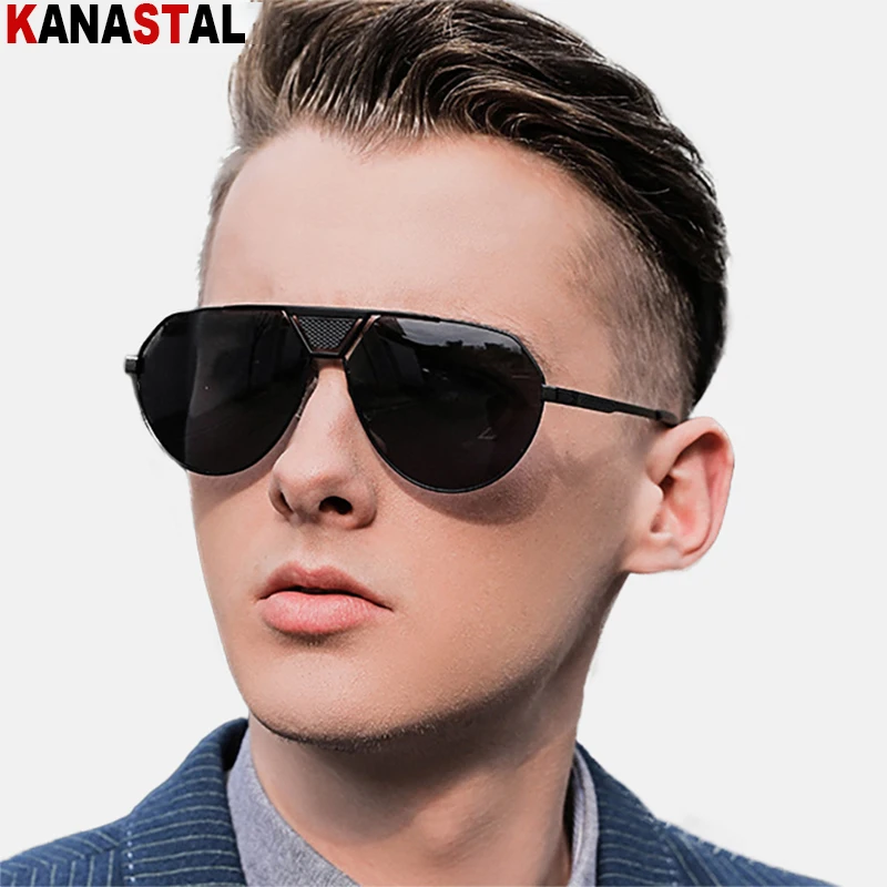 

Men Polarized Sunglasses UV400 Hollow Retro Sun Glasses Metal Pilot Eyeglasses Frames Fishing Driving Flying Male Shade Eyewear
