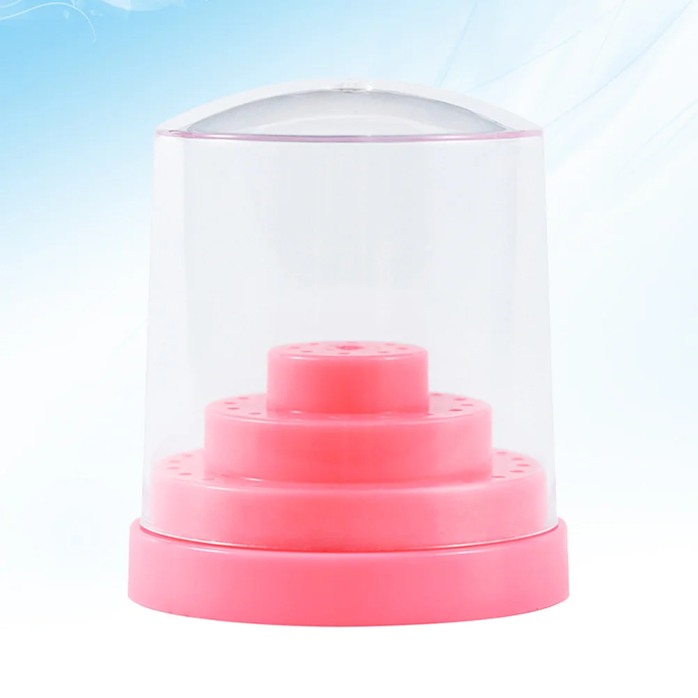 

1PC 48 Holes Nail Bit Holder Nail Polishing Machine Grinding Head Storage Box Manicure Drill Bits Container (Pink) Accessories