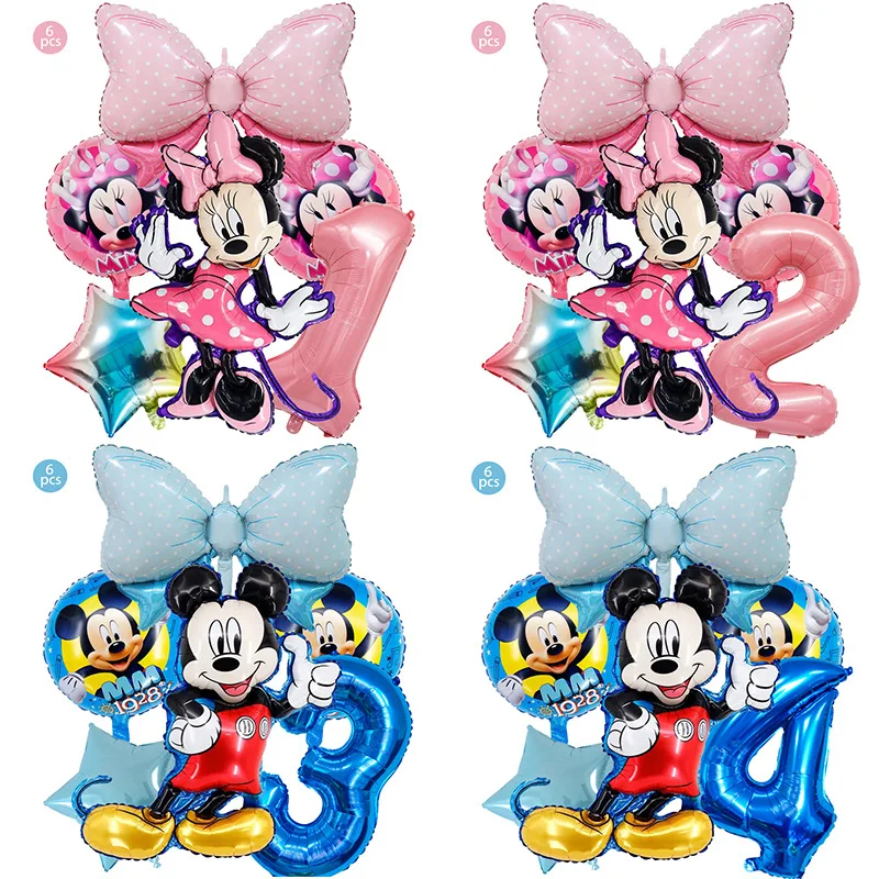 

1set Disney Pink Minnie Mouse Foil Balloon Girl's Birthday Party Decoration 1 2 3 4 5 6 7st baby shower supplies Kids Toy Globos