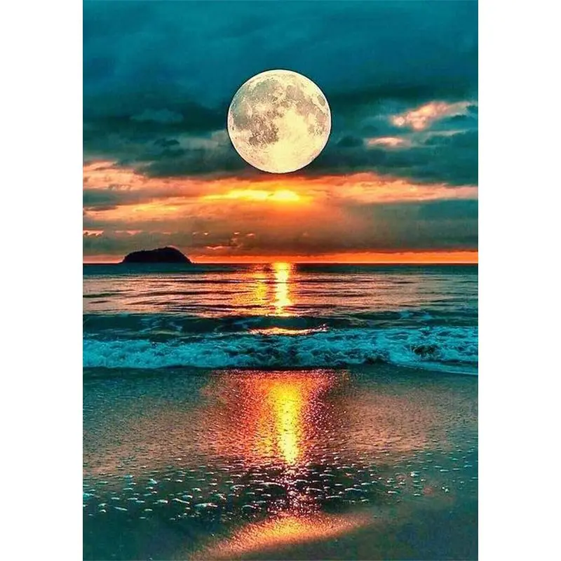 

GATYZTORY Moon Scenery Painting By Numbers For Adults HandPainted With Frame Paints Diy Gift For Home Decor Drawing Pictures