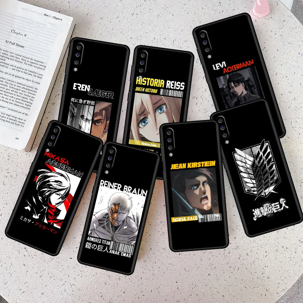 

Case Coque Samsung Galaxy A72 A12 A51 A21s A32 A50 A52 A20s A20e Phone Protection TPU Silicone Attack On Titan Levi Ackerman