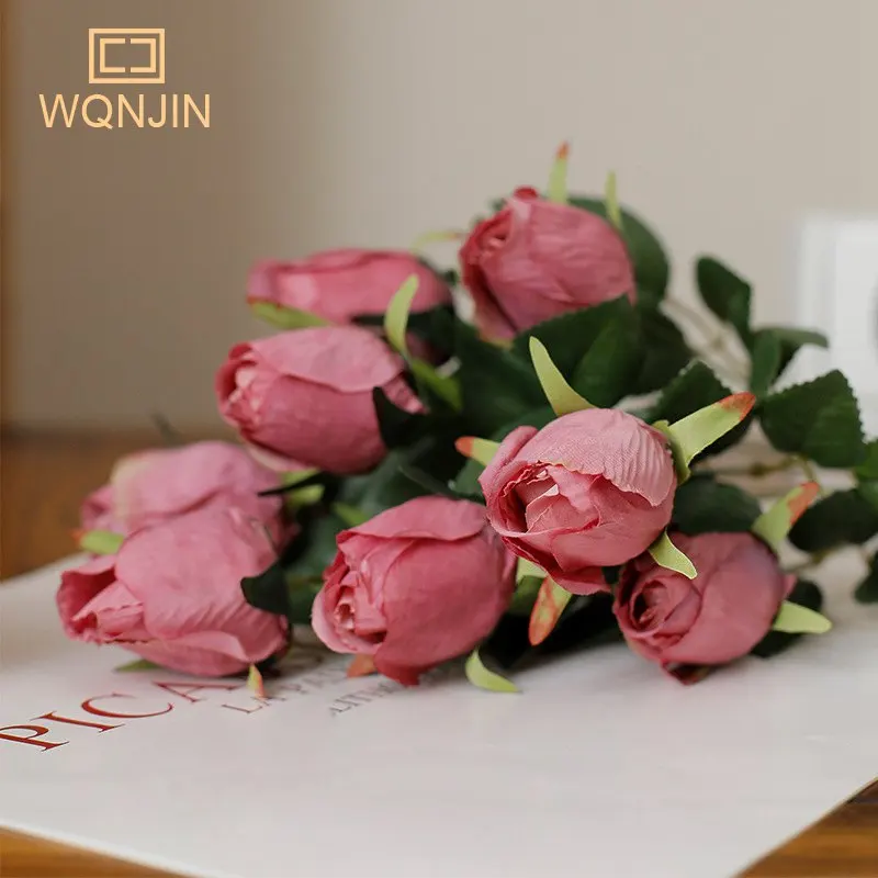 

Искусственные розы WQNJIN шелковые 9 шт