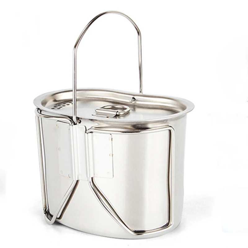 

Ланч-бокс армейское издание Набор деревянных печей уличная посуда для кемпинга из нержавеющей стали 304 столовая чашка подвесной горшок с ру...