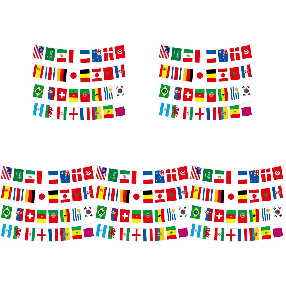 

5 Sets International Bunting Flag Pendant Flags String Decorative String Flags