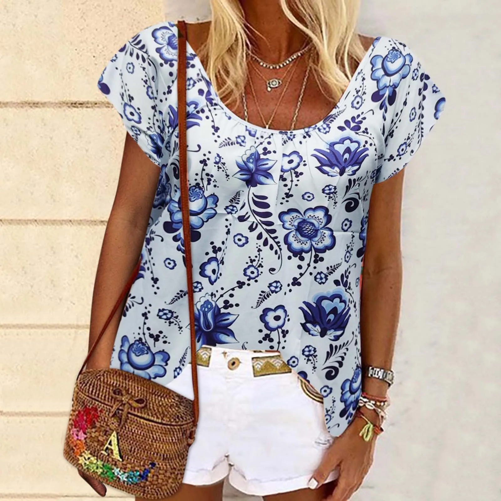 

Женская модная повседневная спортивная рубашка с геометрическим принтом, круглым вырезом и коротким рукавом, Женская облегающая Простая р...