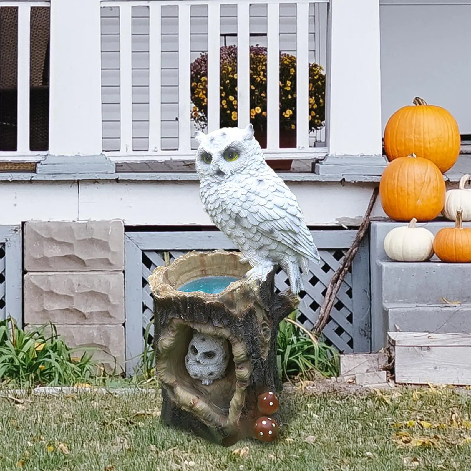 

Owl Statue Solar Light Resin Animal Sculpture for Indoor Outdoor Patio