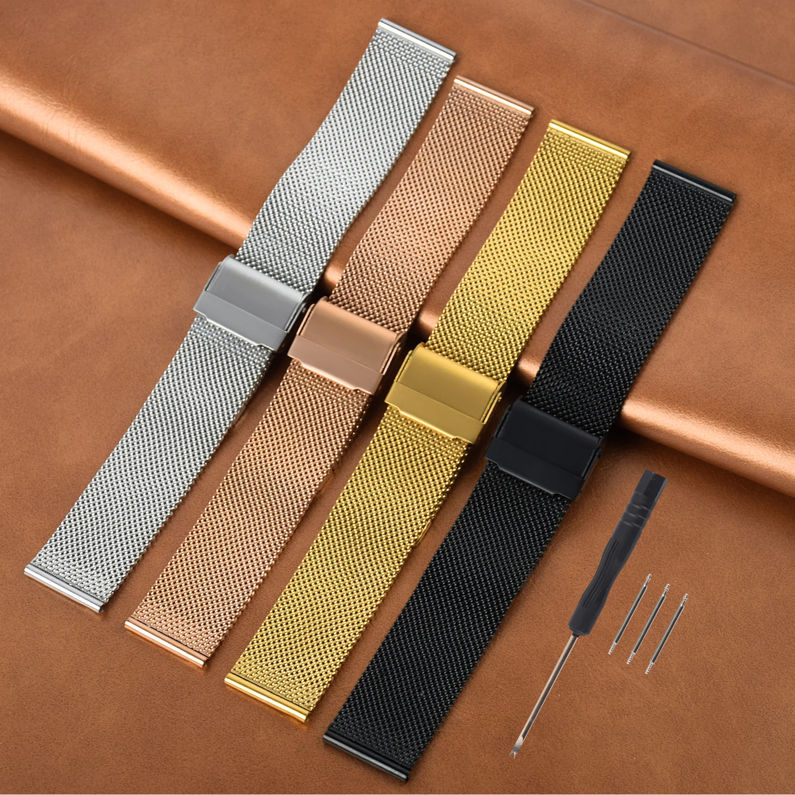 

Stainless Steel Watch Strap 16/18mm 20mm 22mm Bracelet Quick Release Watchbands Replacement Wristband For Men Women Sport Watch