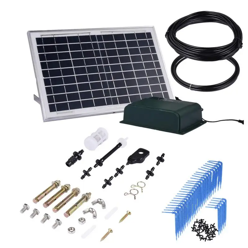 Drip Irrigation Kit Solar Drip Irrigation System Automatic Intelligent Alarm 6 Timing Modes Adjustable Watering System With